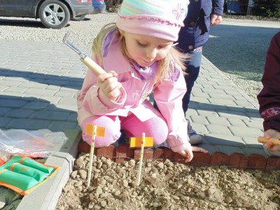 Przedszkole Żłobek Centrum Terapeutyczne | Limanowa Mordarka Przyszowa | skrzatek.eu|Mały ogrodnik sadzi cebulki tulipanów :)