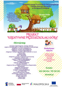 Przedszkole Żłobek Centrum Terapeutyczne | Limanowa Mordarka Przyszowa | skrzatek.eu|PROJEKT„KREATYWNE PRZEDSZKOLAKI GÓRĄ!”